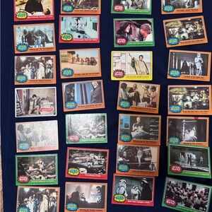 Star Wars Trading Cards with Orange, Green, Red, Yellow, Blue Borders